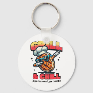 Porte-clés Grill Et Chill Bbq Dab Grillé Steak Food L