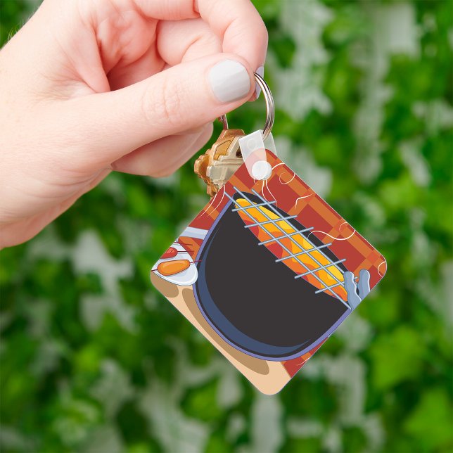 Porte-clés Grillades au barbecue avec des tongues et des broc (Créateur téléchargé)