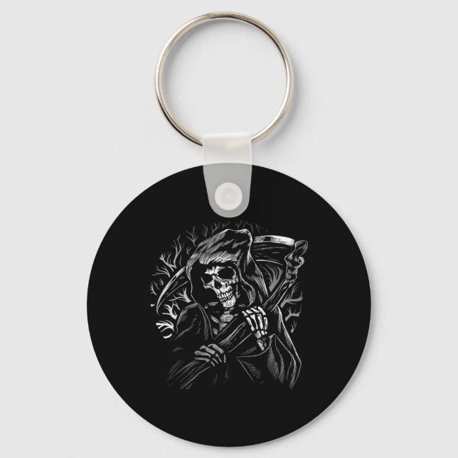 Porte-clés Grim Faucheuse Crâne Mort Scythe Mort Gothique Hor (Recto)
