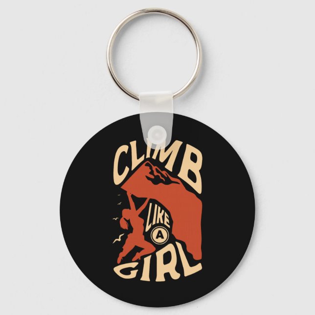 Porte-clés Grimpez Comme Une Fille Pour Un Grimpeur De Roche  (Recto)