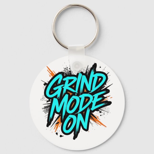 Porte-clés "Grind Mode On" Motivational Quote (Recto)