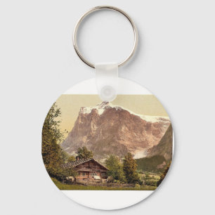 Porte-clés Grindelwald, chalet et mont Wetterhorn, Bernese