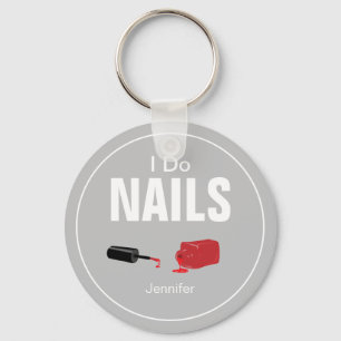 Porte-clés Gris Moderne I Do Nails (Technicien Nail)