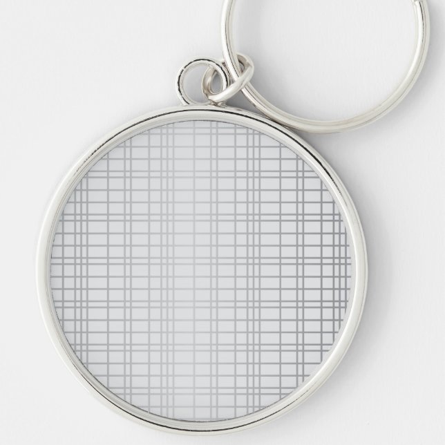 Porte-clés Gris, moderne, simple, cool, lignes de grille tend (Devant)