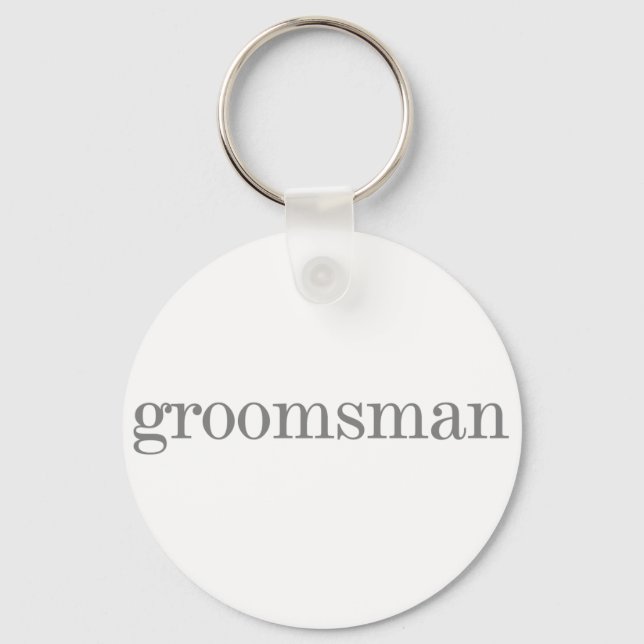 Porte-clés Gris Texte Groomsman (Recto)
