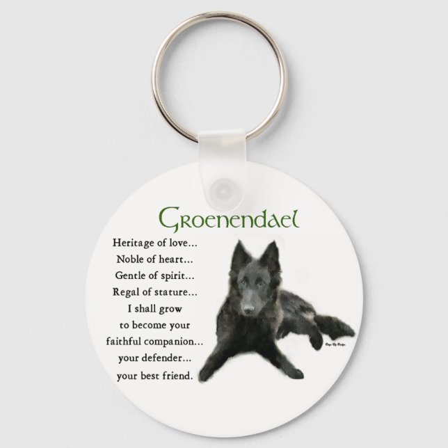 Porte-clés Groenendael Belgique Cheepdog Cadeaux (Recto)