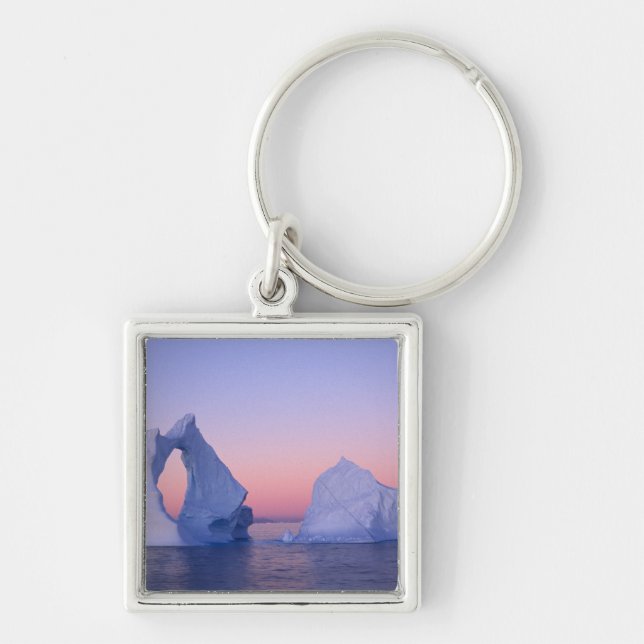 Porte-clés Groenland, Iceberg au coucher du soleil. (Devant)
