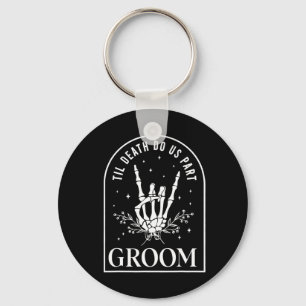 Porte-clés Groom Bride Skeleton Rock Couples Mariage Hal