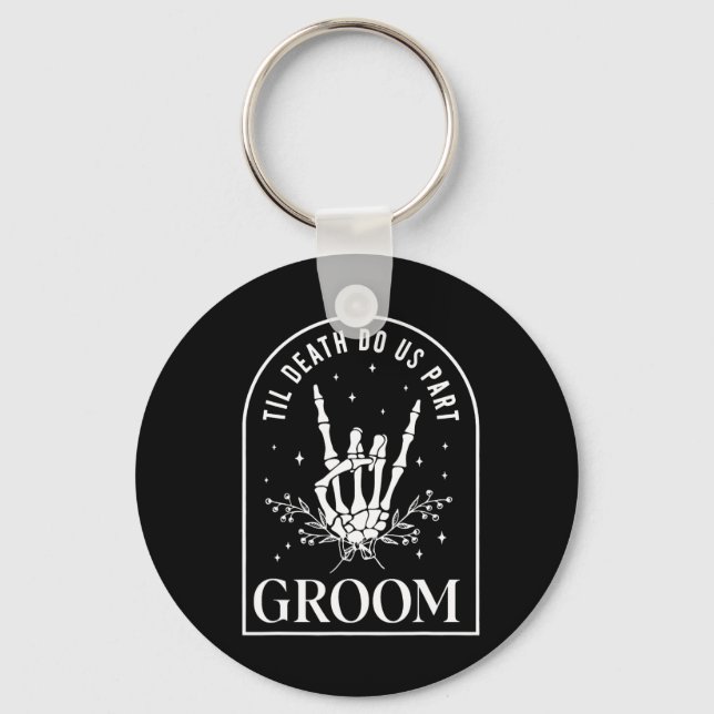 Porte-clés Groom Bride Skeleton Rock Couples Mariage Hal (Recto)