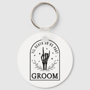 Porte-clés Groom Bride squelette gothique Halloween Fiançaill