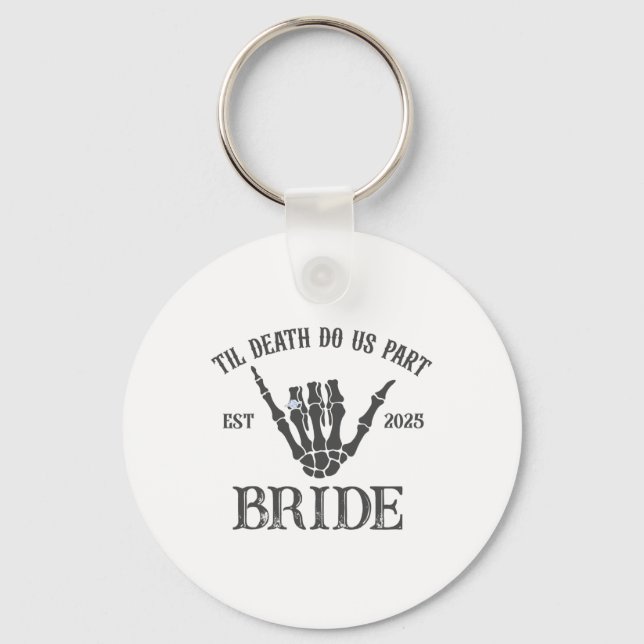 Porte-clés Groom Bride squelette gothique Halloween Fiançaill (Recto)