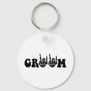 Porte-clés Groom Bride squelette gothique Halloween Mariage B