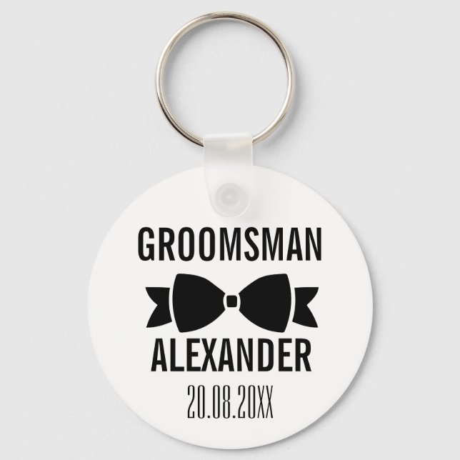 Porte-clés Groom Groomsman Wedding Party Favor Keepsake (Recto)