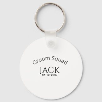 Porte-clés Groom squad name date year bold letter bachelorett