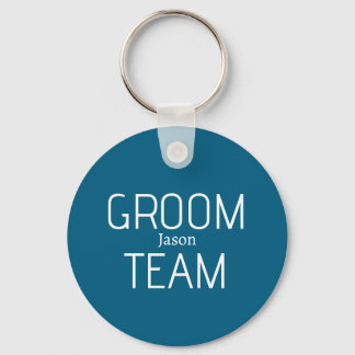 Porte-clés groomsman bold groom team gray blue white bachelor