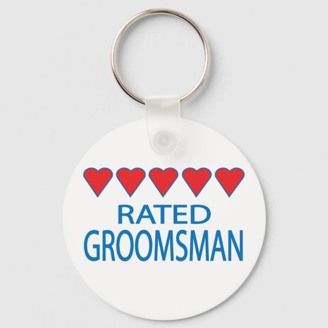 Porte-clés Groomsman de cinq coeurs (Recto)