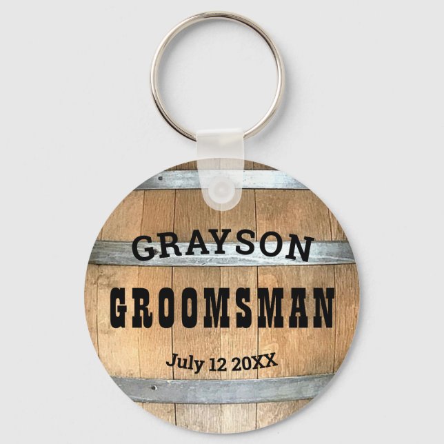 Porte-clés Groomsman Russe Whiskey Barrel Porte - clé (Recto)