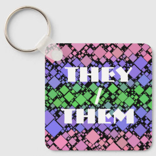 Porte-clés Groovy Boho Rétro Mod Géométrique Fierté Trigender