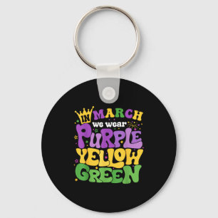 Porte-clés Groovy En Mars Nous Portons Du Violet Jaune Vert H