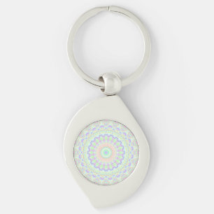 Porte-clés Groovy Funky Boho Hippie Arc-en-Ciel Abstrait Mand