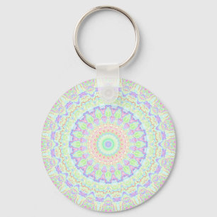 Porte-clés Groovy Funky Boho Hippie Arc-en-Ciel Abstrait Mand