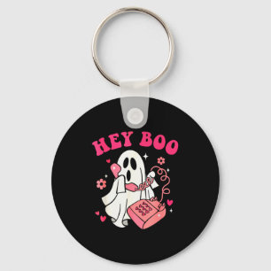 Porte-clés Groovy Hey Boo Fantôme Mignon Drôle Halloween Homm