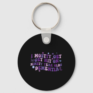 Porte-clés Groovy Mostly Get Hit On Purple Dementia Heimerhei