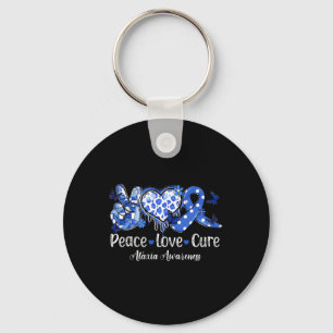 Porte-clés Groovy Paix Amour Cure Ruban Bleu Sensibilisation