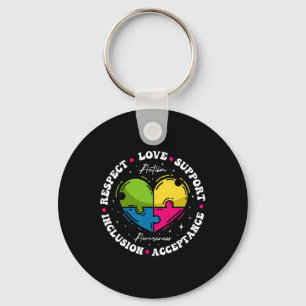 Porte-clés Groovy Sensibilisation à l'autisme Respect Amour S
