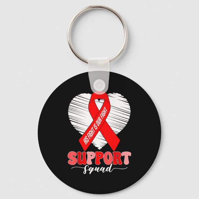 Porte-clés Groovy Support Squad His Fight Is Our Fight Heart  (Recto)