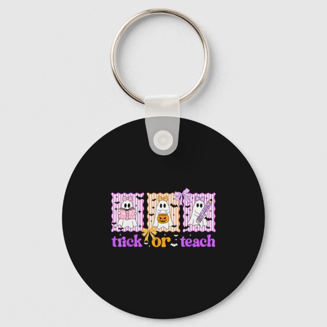 Porte-clés Groovy Teacher Halloween Trick Or Teach Ghost Men  (Recto)