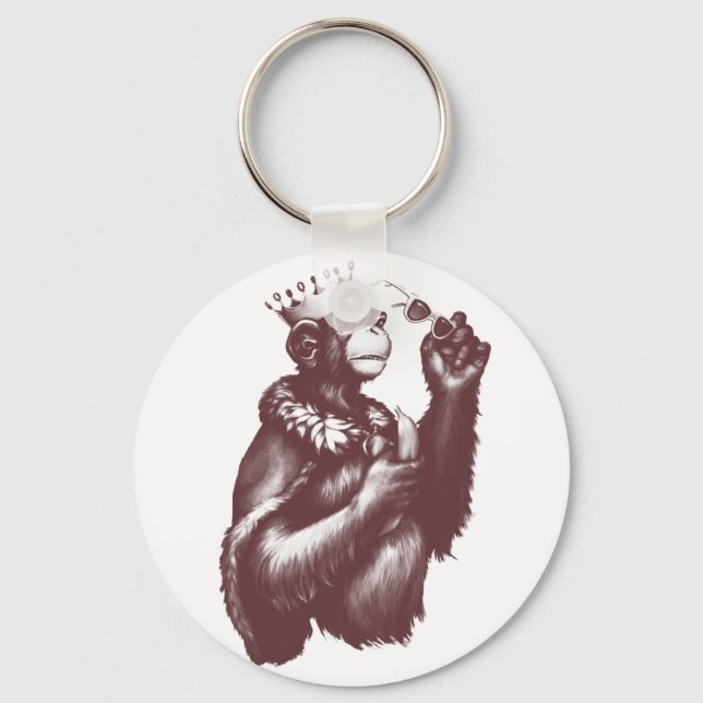 Porte-clés Gros Chimpin' (Monochrome) (Recto)