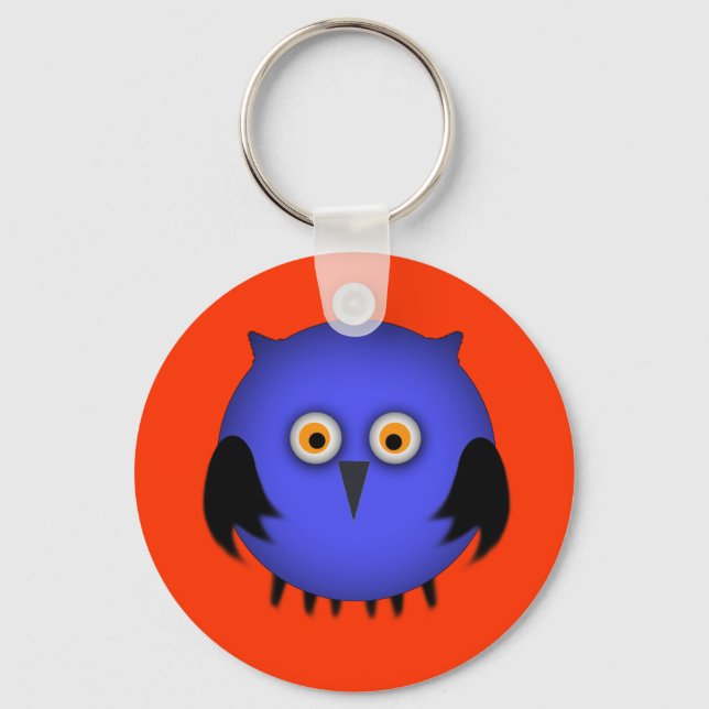 Porte-clés Gros Hibou Bleu (Recto)
