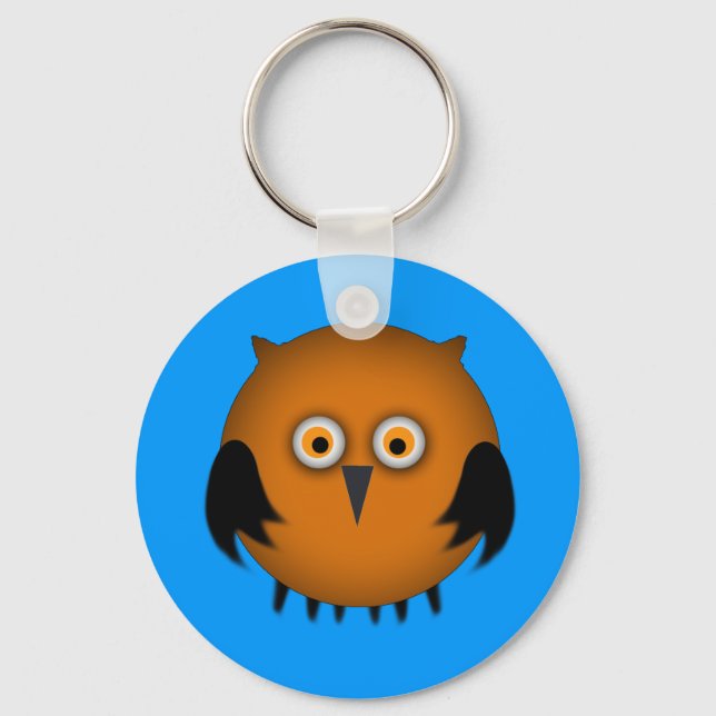 Porte-clés Gros Hibou Orange (Recto)