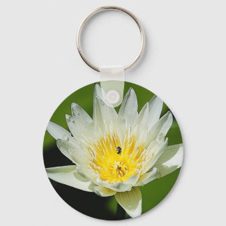 Porte-clés Gros plan Fleur Lily d'eau blanche et Porte - clés