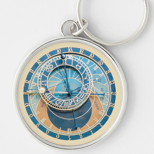 Porte-clés Gros plan sur l'horloge astronomique de Prague, R. (Devant)
