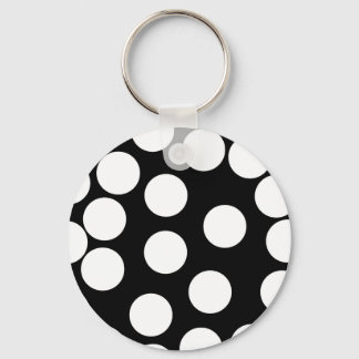 Porte-clés Gros points en noir et blanc.