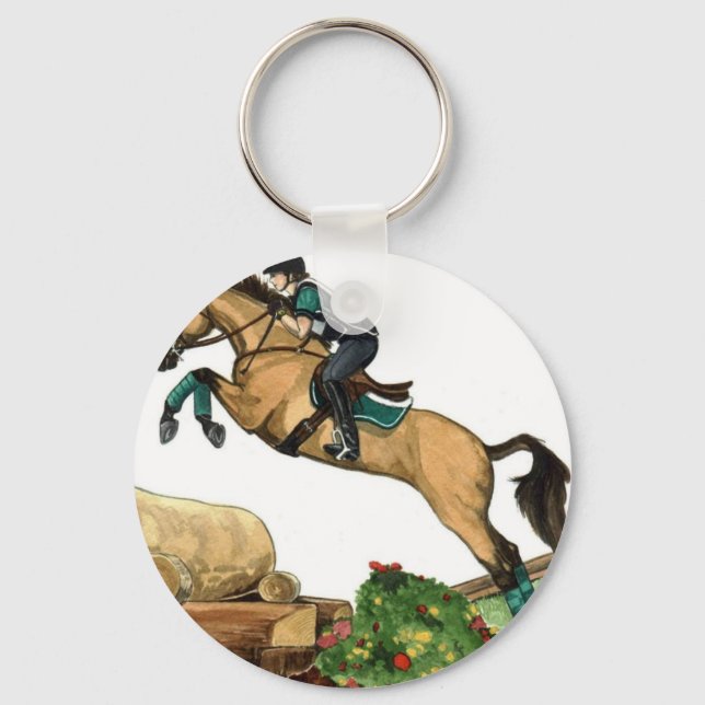 Porte-clés gros saut en peau de boucle xc HORSE ART Evasion (Recto)