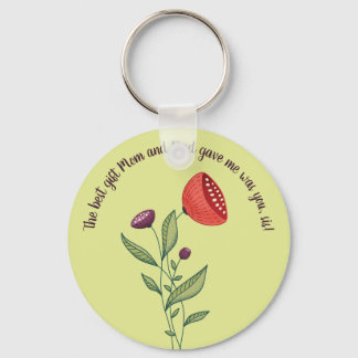 Porte-clés Gros Sis Petite Soeur Douce Citation Fleurs Sauvag