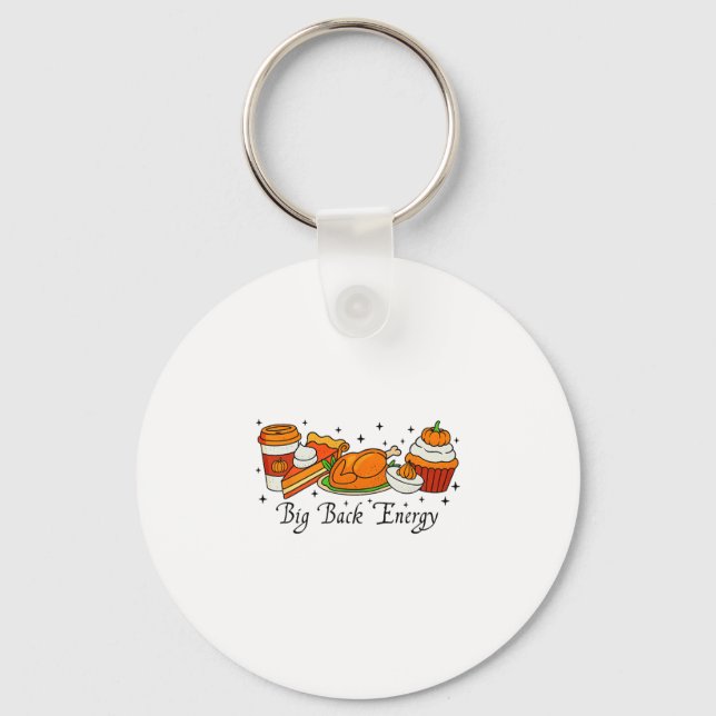 Porte-clés Grosse énergie de Ck pour la dinde de Thanksgiving (Recto)
