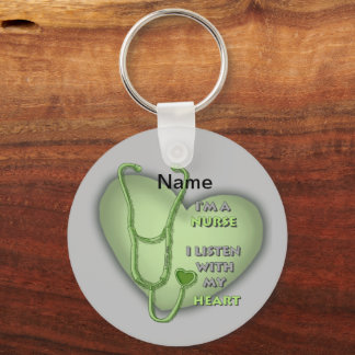 Porte-clés Grosse infirmière au coeur vert