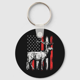 Porte-clés Grosse Mule Deer Hunter Flag Chemises américaines