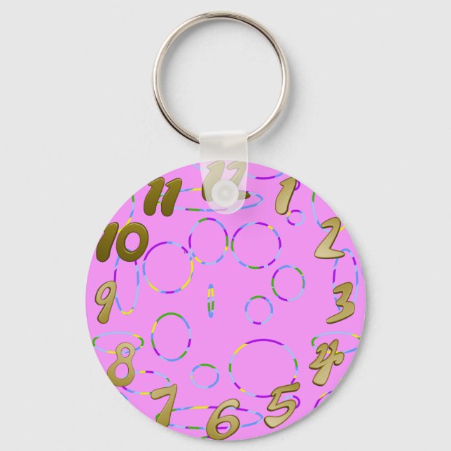 Porte-clés Grosses boucles sur Pink Apple Watch Porte - clé d (Recto)