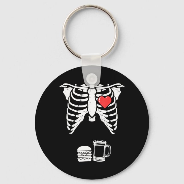 Porte-clés Grossesse de squelette Burger Bière Chemise Xray (Recto)