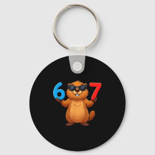 Porte-clés Groundhog Six Seven Drip 67 Mème Drôle 6-7 Groundh