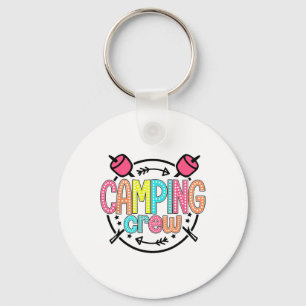 Porte-clés Groupe de campeurs en famille Équipe de camping Ca