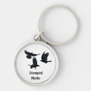 Porte-clés Groupe de corbeaux Oiseaux meurtriers Clé de silho