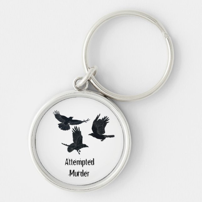 Porte-clés Groupe de corbeaux Oiseaux meurtriers Clé de silho (Devant)