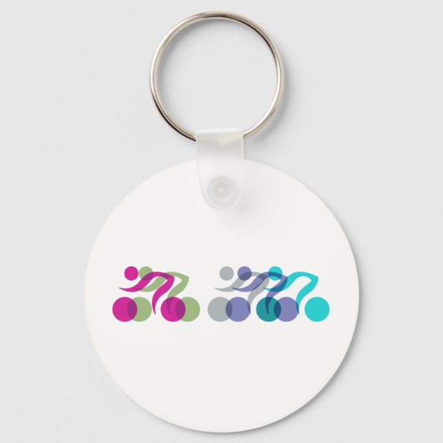 Porte-clés Groupe de cyclistes (Recto)