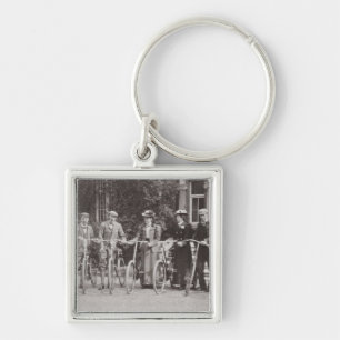 Porte-clés Groupe de cyclistes d'Edwardian, les années 1900